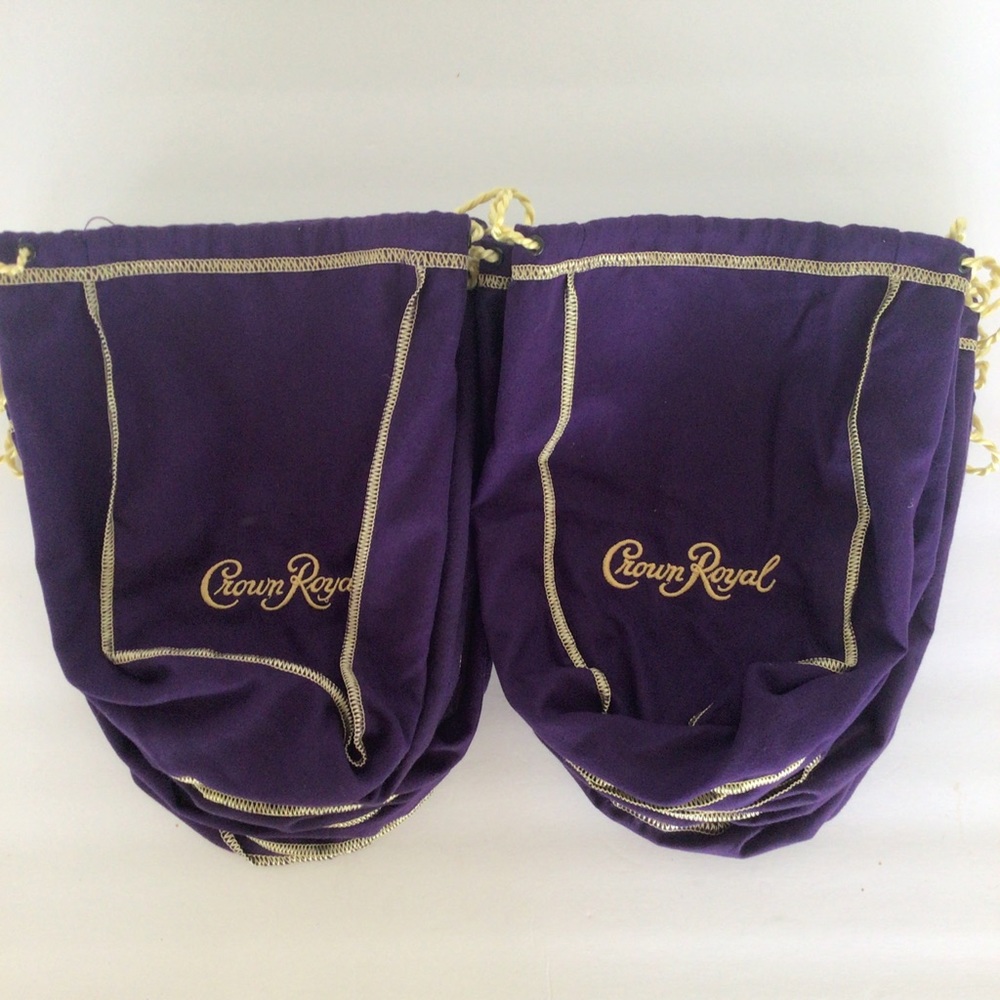 LOT OF 20 CROWN ROYAL PURPLE DRAWSTRING BAGS